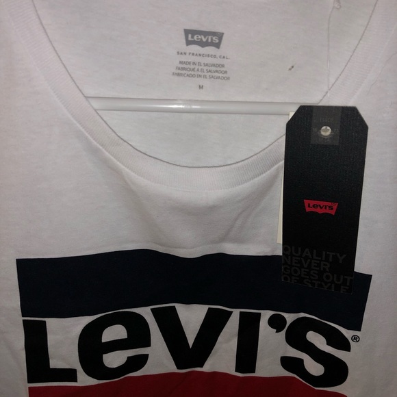 White Levi T-Shirt - NEW - Picture 3 of 3